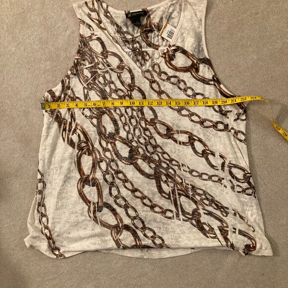 NWT International Concepts Woman Sleeveless Sheer Top - Tan/Brown/Gold Size 3X - Picture 5 of 5